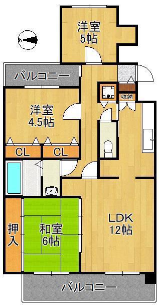 サンパーク嵐山 903(3LDK/9階)の間取り写真