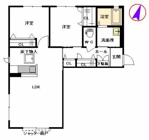 シャーメゾン泉台 (2LDK/1階)の間取り写真
