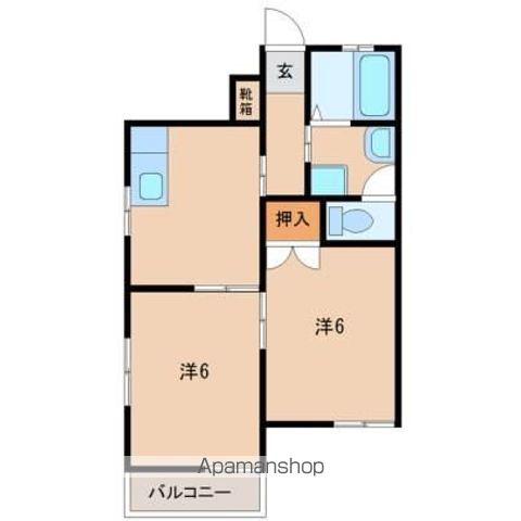 バリュージュコスモス(2DK/2階)の間取り写真