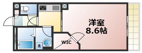 エトワールヴィル-R巽東(1K/1階)の間取り写真