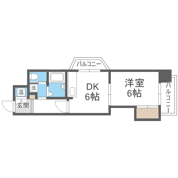 朝日プラザ北7条A棟(1DK/10階)の間取り写真