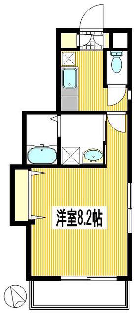 ピューアニマート(1K/2階)の間取り写真