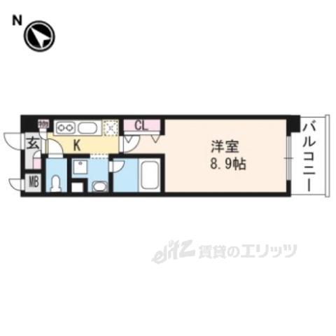 サンライズ石田(1K/3階)の間取り写真