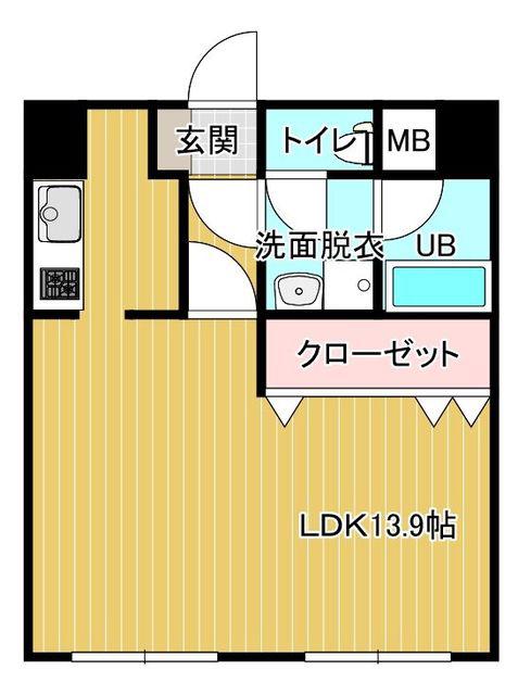 エステートモア天神AXIS(ワンルーム/14階)の間取り写真