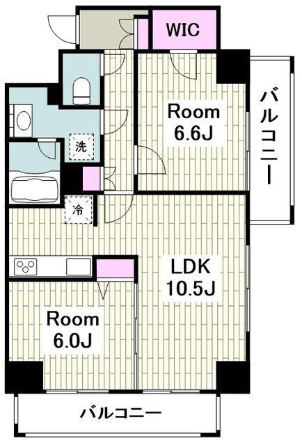 プラウドフラット鶴見I(2LDK/4階)の間取り写真