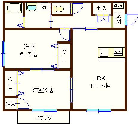コルトレーン(2LDK/2階)の間取り写真