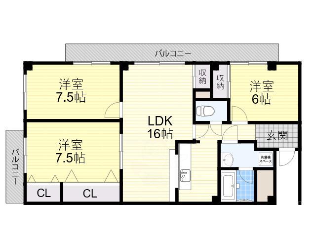 オリオノハイムⅡ(3LDK/2階)の間取り写真