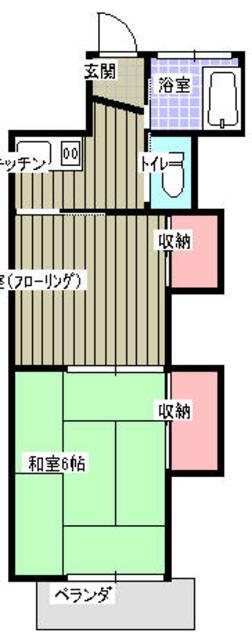 ハイム朝霞(2K/1階)の間取り写真