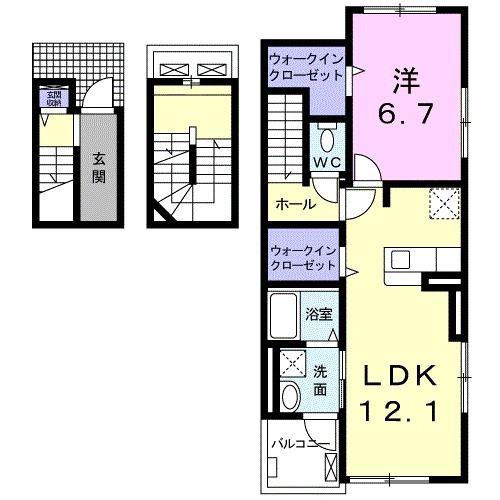 メゾン ド ウィズ(1LDK/3階)の間取り写真