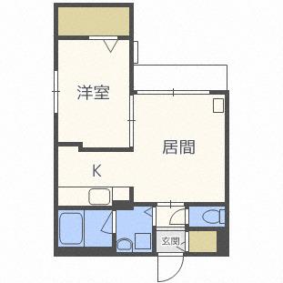 CUORE(1LDK/3階)の間取り写真