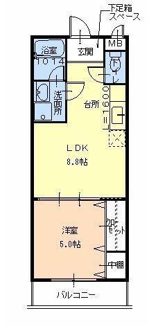 フジパレスタカシロ2番館 1F(1LDK/1階)の間取り写真