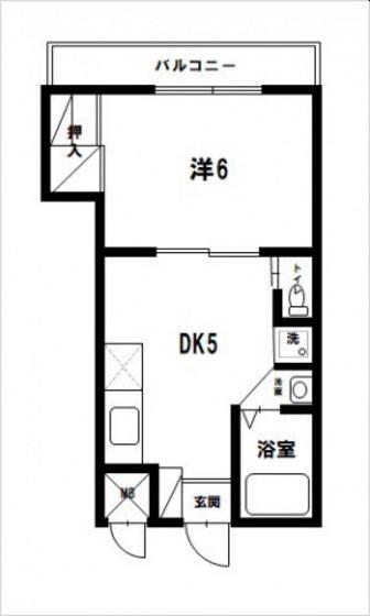 コーポ常徳(1DK/2階)の間取り写真