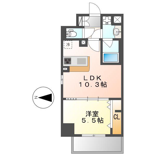 イーハトーブ大曽根(1LDK/4階)の間取り写真