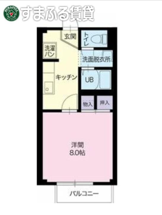 クレア石原B(1K/1階)の間取り写真