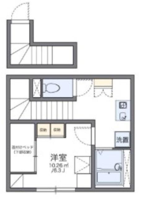 レオパレスブランポルト(1K/2階)の間取り写真