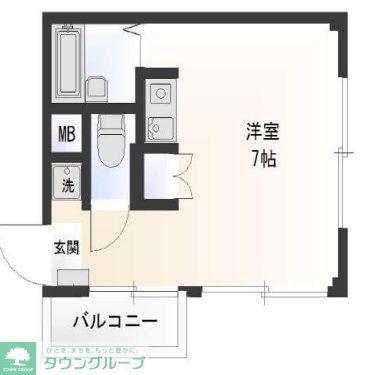 宮町D棟(ワンルーム/4階)の間取り写真