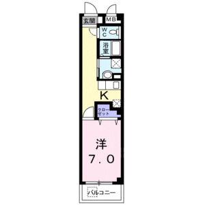 メープル神戸住吉(1K/1階)の間取り写真