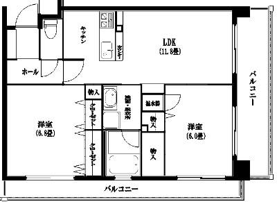 エマーブル274(2LDK/1階)の間取り写真