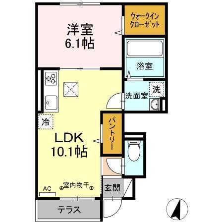 COLMAR(1LDK/1階)の間取り写真