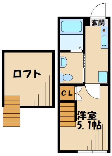 キュステ(1K/2階)の間取り写真