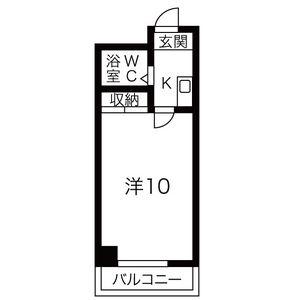 都筑マンション(1K/4階)の間取り写真