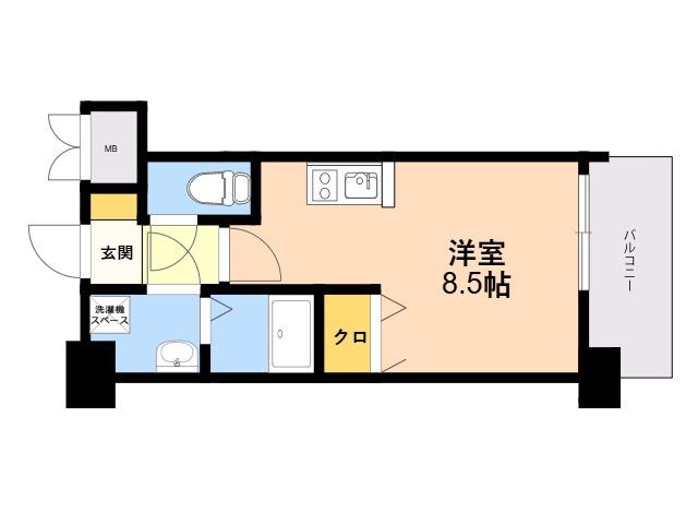 エンクレスト天神LIFE(ワンルーム/3階)の間取り写真
