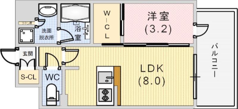 レオンコンフォート神戸ハーバーウエスト(1LDK/4階)の間取り写真