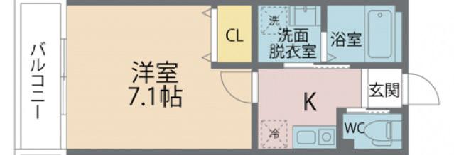 プルミエール(1K/2階)の間取り写真