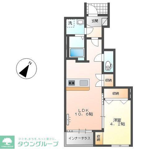 FOREST(1LDK/1階)の間取り写真