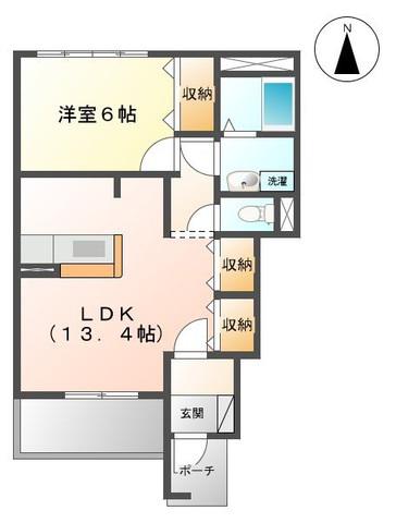 グリーンハイム(1LDK/1階)の間取り写真