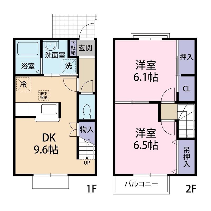 POPORASU A(2DK/1階)の間取り写真