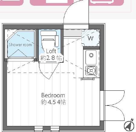 グレースプラージュ(ワンルーム/2階)の間取り写真