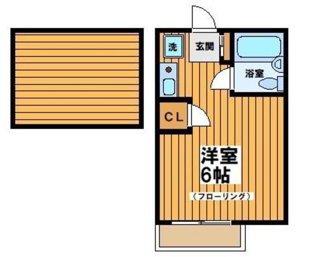 第三通南ハウス(ワンルーム/2階)の間取り写真