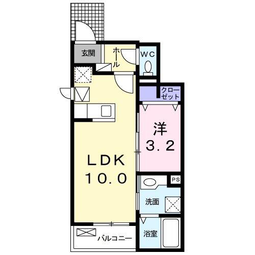 ＪＲ吾妻線 中之条駅 徒歩10分 2階建 築9年(1LDK/1階)の間取り写真