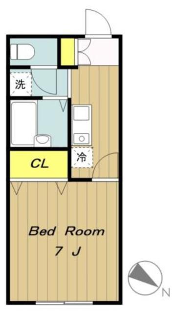 アムール琴(1K/1階)の間取り写真