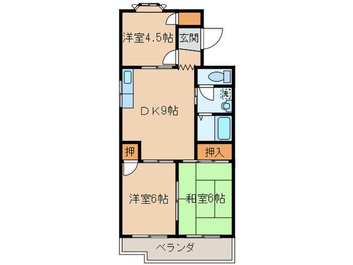 グリーンハイツ中新田(3DK/3階)の間取り写真