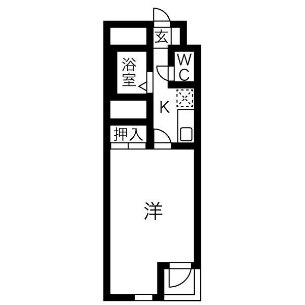 MS一番町ハイツ(1K/4階)の間取り写真