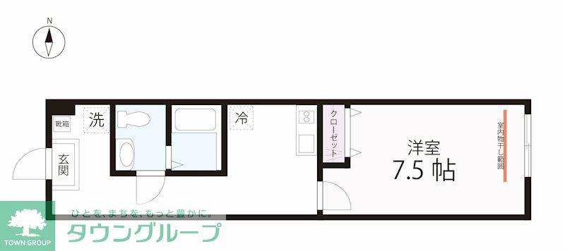 QUIET CRAB HOUSE 瀬谷II(1K/1階)の間取り写真