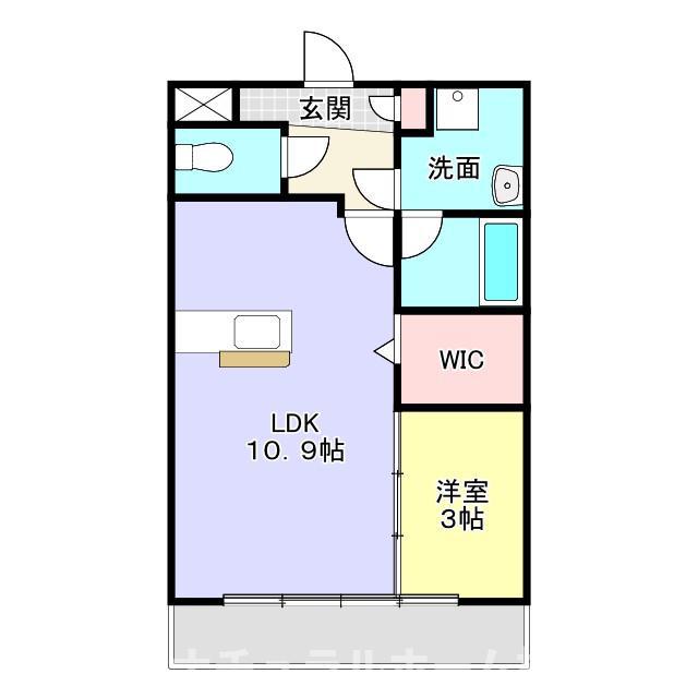 カルディアス大岩B(1LDK/1階)の間取り写真