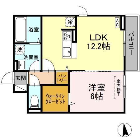 ガーデンハイツAIHARA(1LDK/3階)の間取り写真