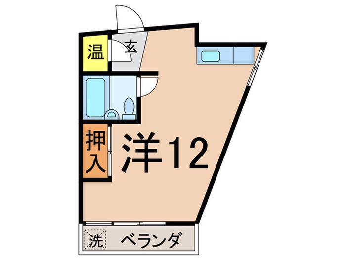不二ハイツ(ワンルーム/2階)の間取り写真