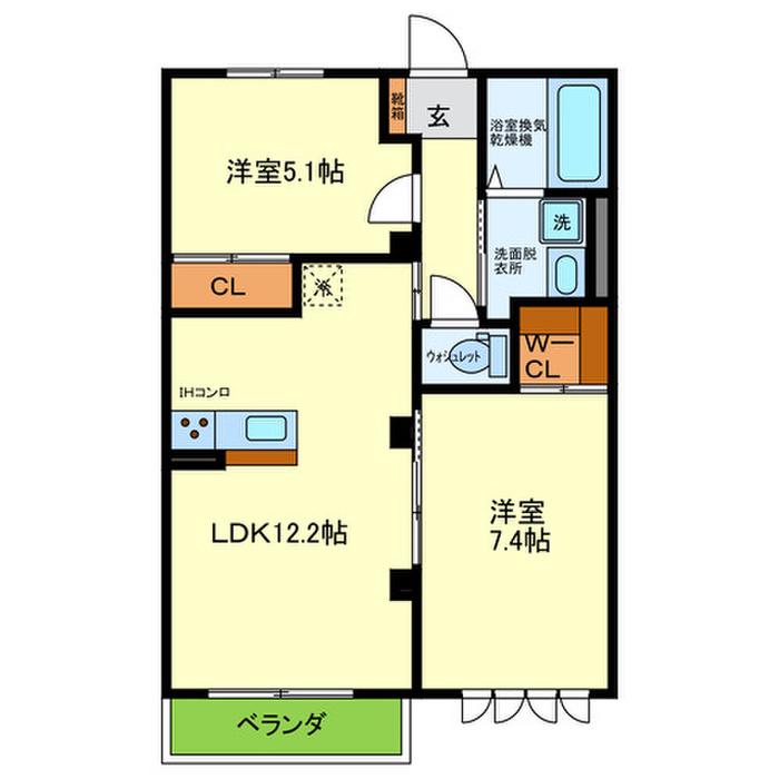 BENIR MAISON OKUBO(2LDK/2階)の間取り写真