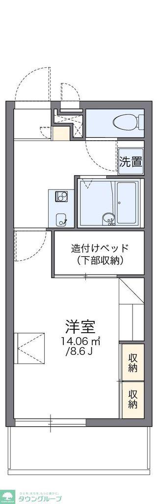 レオパレスストラーダ(1K/2階)の間取り写真