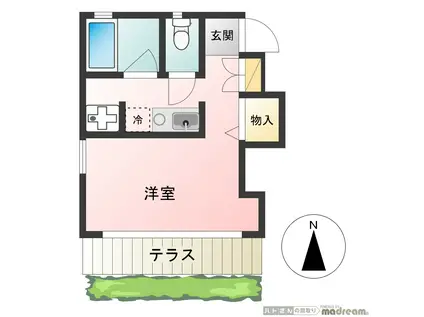 プリマベーラ東町(1K/1階)の間取り写真