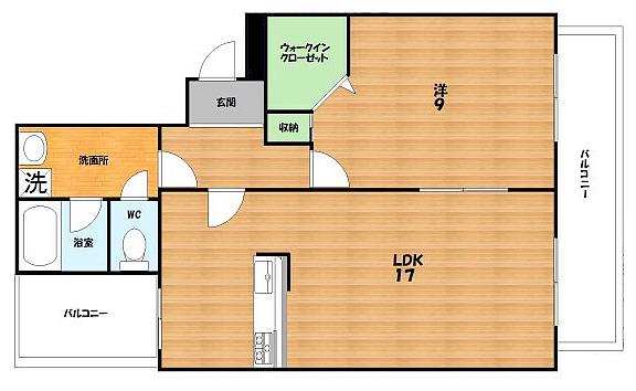 GRAND岡山手(1SLDK/2階)の間取り写真