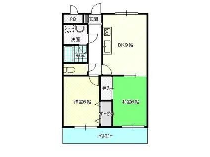 BELLO TAKADA 7階(2DK/7階)の間取り写真