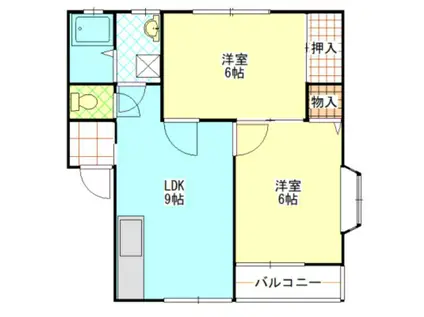 レティシア(2LDK/1階)の間取り写真