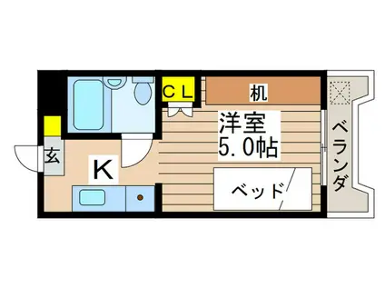 第3エコーマンション(1K/4階)の間取り写真