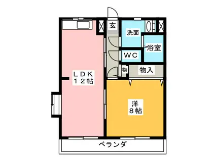 リアライズ掛川II(1LDK/2階)の間取り写真