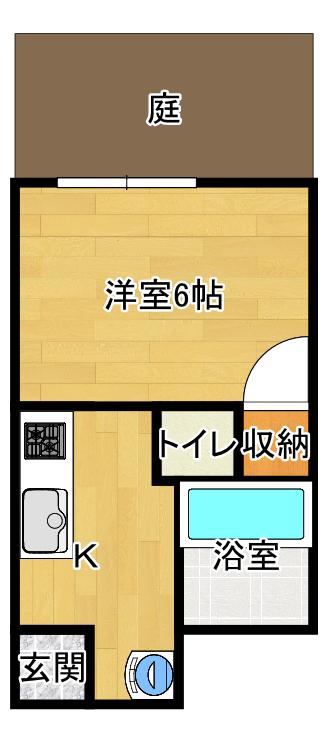 ドミール堀口(1K/2階)の間取り写真